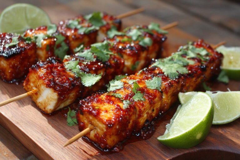 Zesty Tofu Skewers with Chili Lime Glaze in 20 Minutes