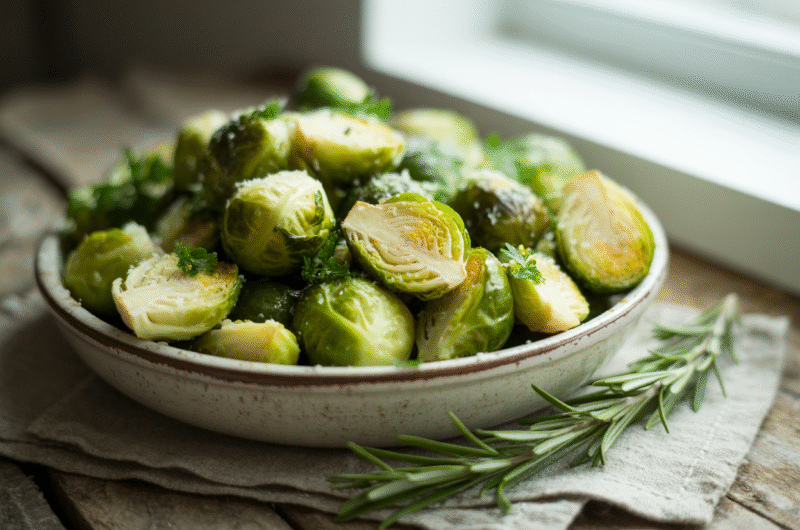 Garlic Parmesan Roasted Brussels Sprouts – Crispy & Delicious