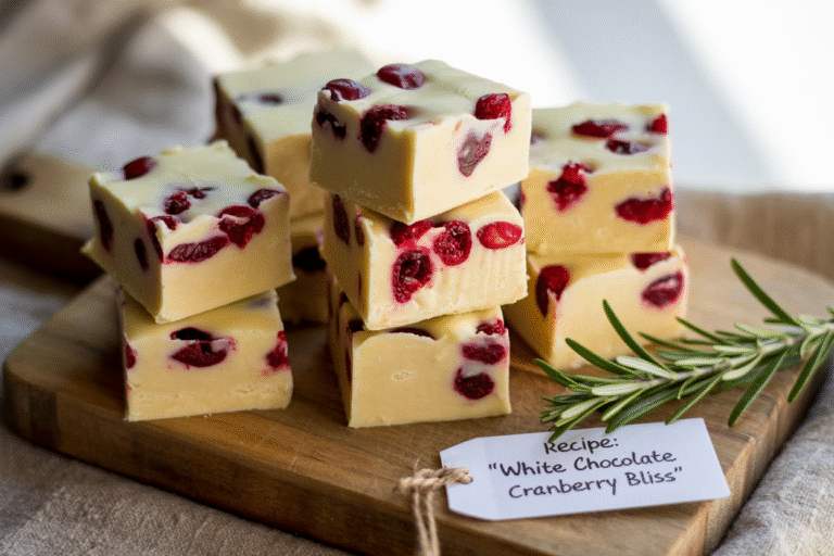 White Chocolate Cranberry Fudge Squares Recipe