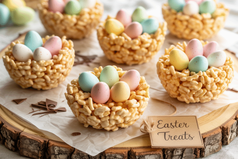 Easter Rice Krispie Bird Nests for Kids