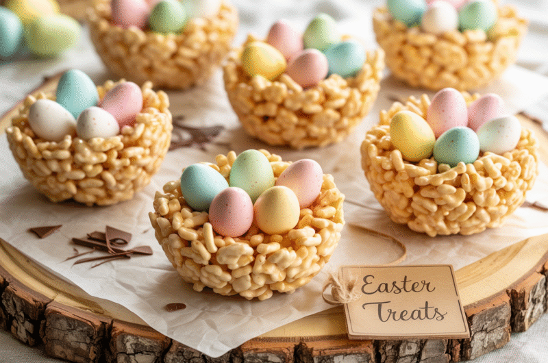 Easter Rice Krispie Bird Nests for Kids