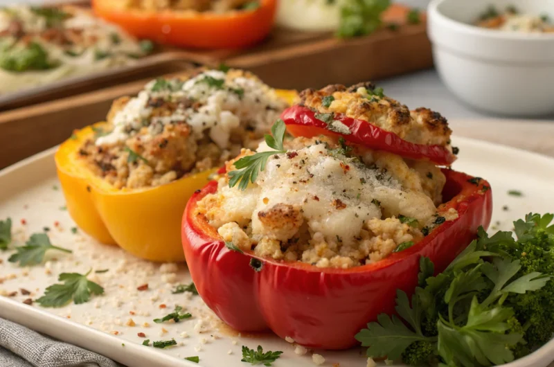 Low-Carb Cauliflower Stuffed Pepper Casserole You’ll Crave