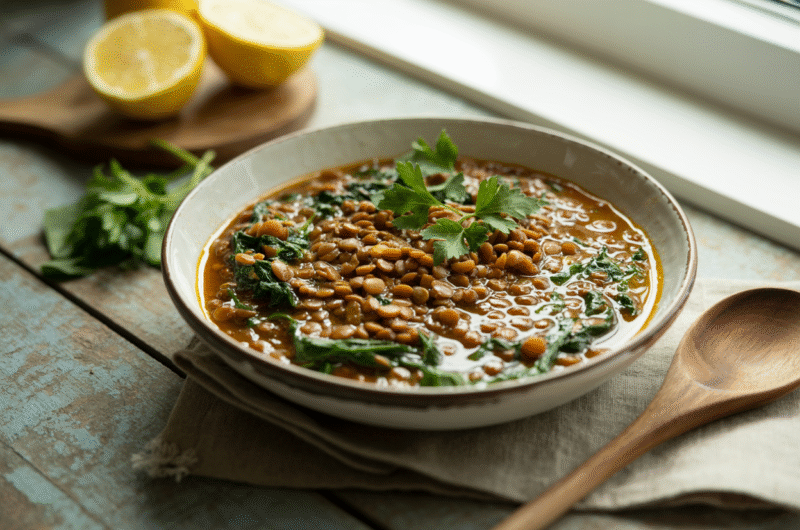 Hearty Lentil Stew with Spinach – A Nutritious Comfort Meal