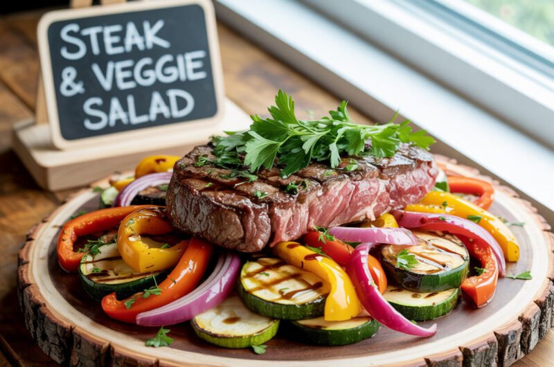 Steak and Roasted Veggie Salad  Recipe– So Flavorful!