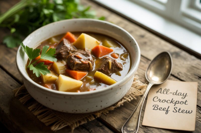Hearty All-Day Crockpot Beef Stew Recipe