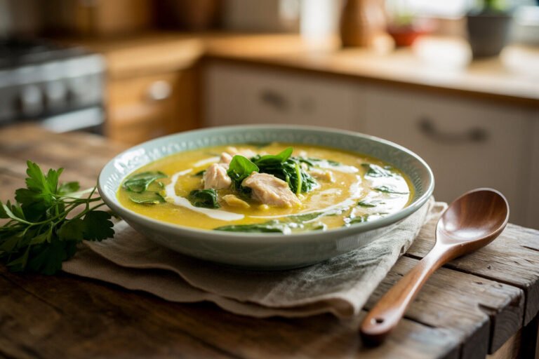 Healthy & Delicious Creamy Chicken & Spinach Soup