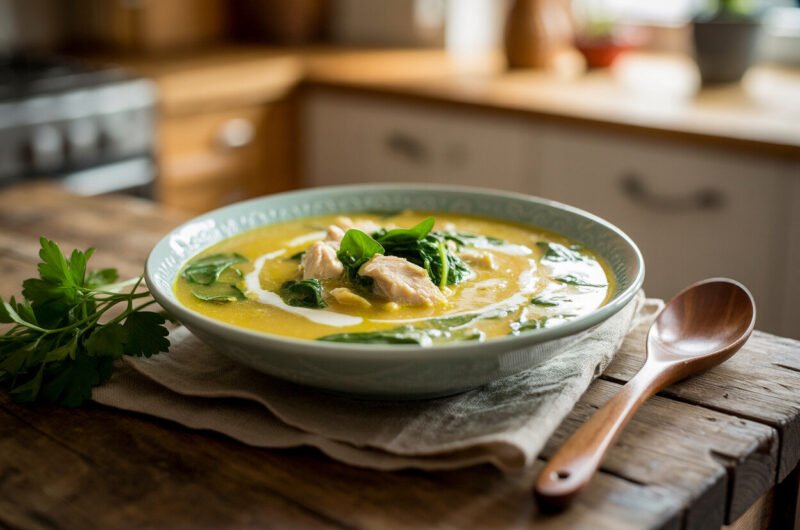 Healthy & Delicious Creamy Chicken & Spinach Soup