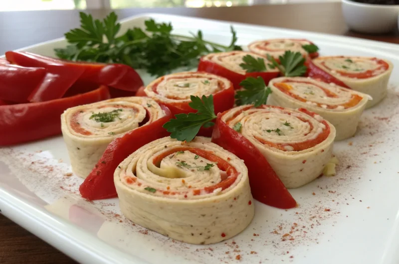 Roasted Red Pepper and Hummus Pinwheels: The Snack Everyone Fights For