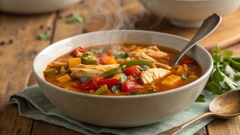 Spicy Chicken & Veggie Low-Carb Soup Recipe