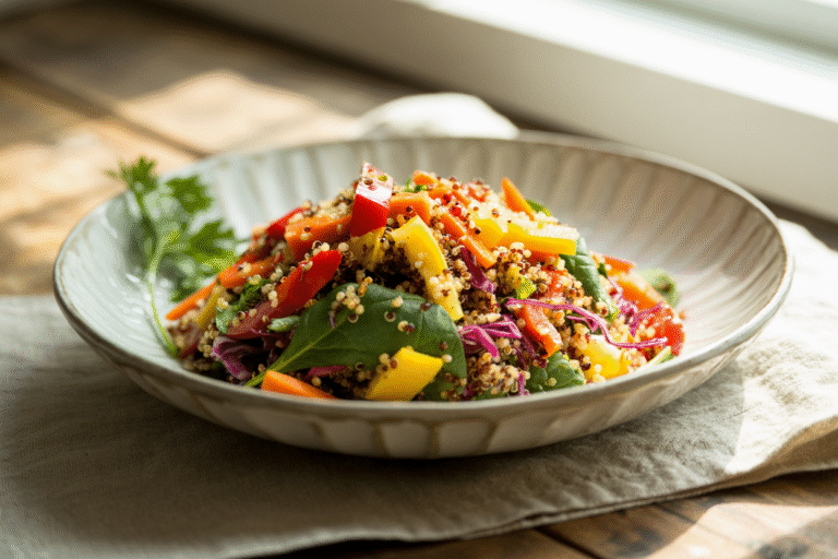 Rainbow Veggie Quinoa Salad Recipe