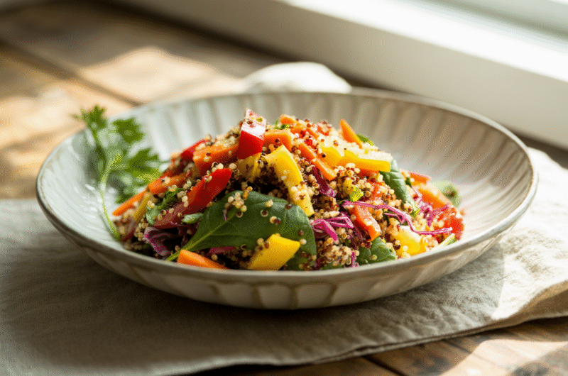 Rainbow Veggie Quinoa Salad Recipe