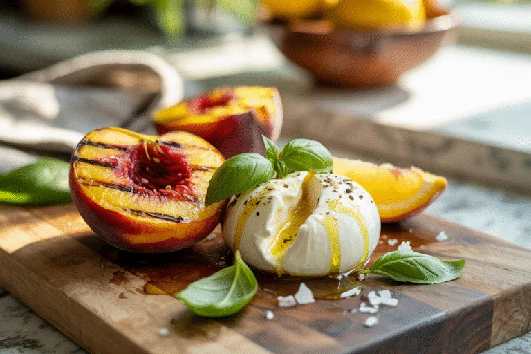 Grilled Peach and Burrata Salad – Perfect for Light and Healthy Meals