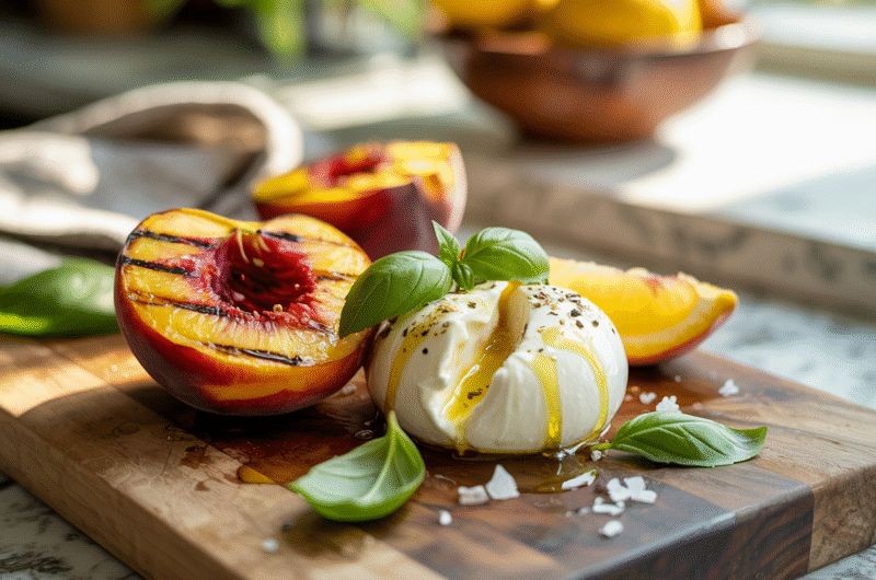 Grilled Peach and Burrata Salad – Perfect for Light and Healthy Meals