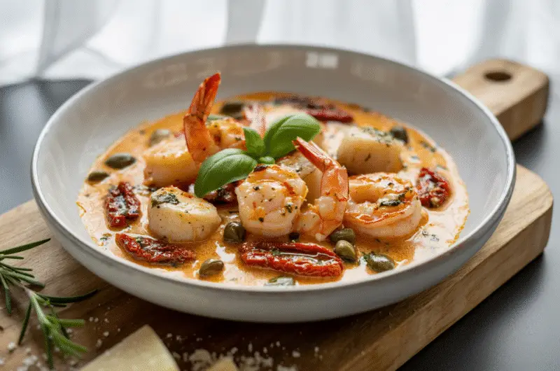 Creamy Tuscan Shrimp and Scallops – A Decadent One-Pan Dinner