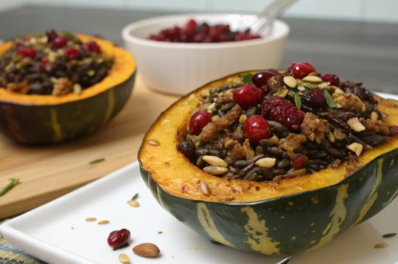 Stuffed Acorn Squash with Wild Rice: Cozy Flavor Bombs