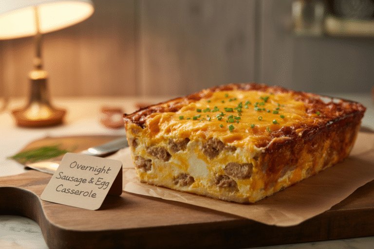 Overnight Sausage & Egg Casserole Recipe