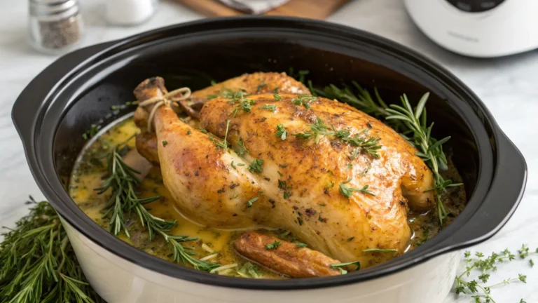 Herb Butter Crockpot Whole Chicken: Set-It-and-Wow Dinner