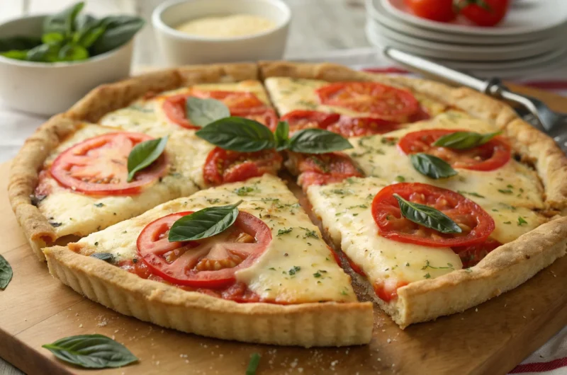 Cheesy Tomato Basil Pie: The Summer Slice You’ll Crave