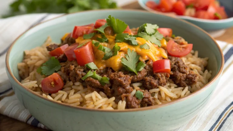 Tex-Mex Ground Beef Rice Bowl Recipe
