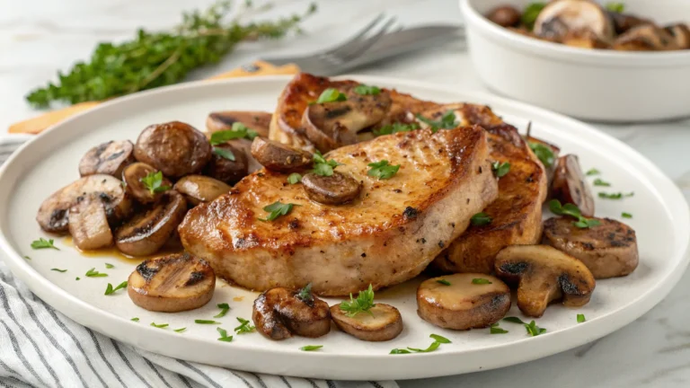 Garlic Butter Pork Chops with Mushrooms Recipe