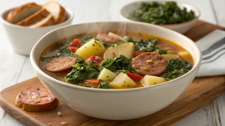 Spicy Sausage and Potato Soup with Kale: Cozy Heat in a Bowl