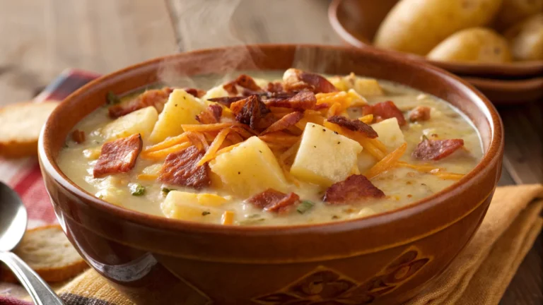 Bacon & Cheddar Chunky Potato Soup That Slaps on Cold Nights