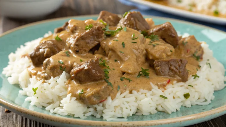 Creamy Beef Tips and Rice That Break the “Boring Dinner” Curse