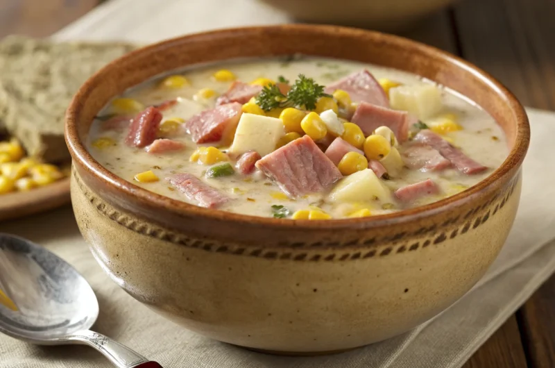 Ham & Corn Chowder Soup: Creamy Comfort With a Crispy Twist