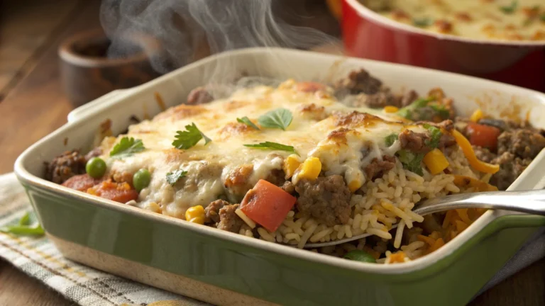 Cheesy Ground Beef and Rice Casserole: Comfort, Upgraded
