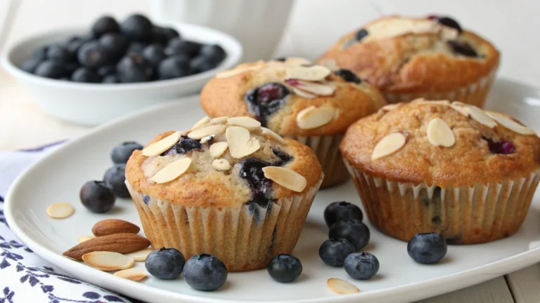 Blueberry Almond Healthy Muffins: Bakery Taste, Gym-Friendly