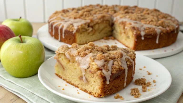 Cinnamon Apple Crumb Cake with Glaze: Cozy Slice, Big Flex