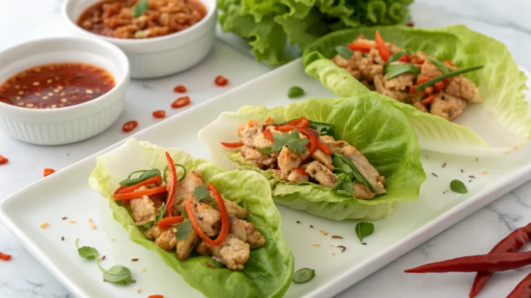Spicy Thai Chicken Lettuce Wraps with Chili Garlic Sauce: Weeknight Heat, Zero Guilt
