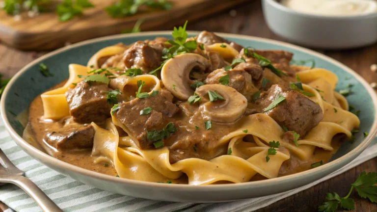 Slow Cooker Beef Stroganoff That Basically Cooks Itself