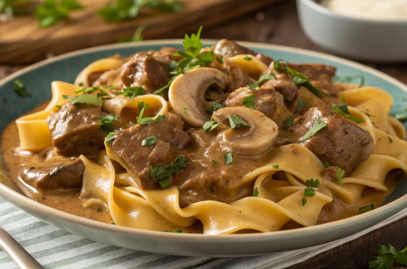 Slow Cooker Beef Stroganoff That Basically Cooks Itself