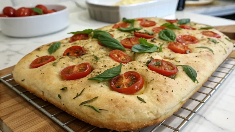Tomato & Basil Sourdough Focaccia: Crispy, Cloudy, Irresistible