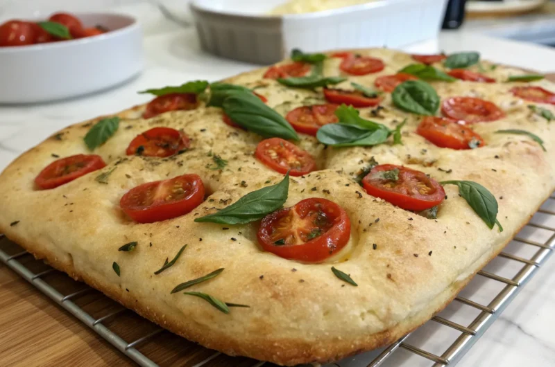 Tomato & Basil Sourdough Focaccia: Crispy, Cloudy, Irresistible