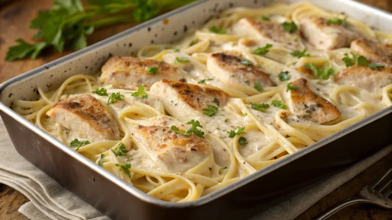 One-Pan Baked Chicken Alfredo That Practically Cooks Itself