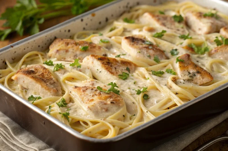 One-Pan Baked Chicken Alfredo That Practically Cooks Itself