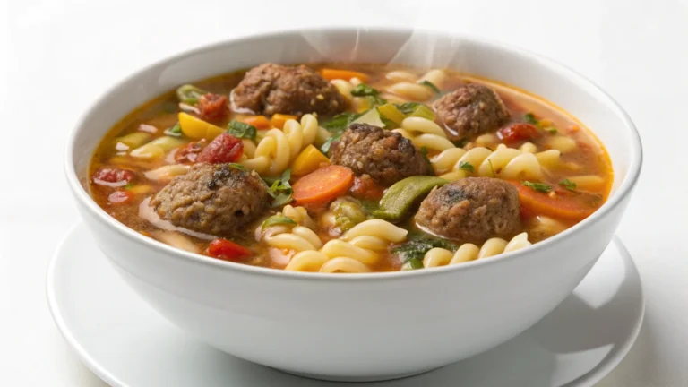 Hearty Meatball & Pasta Soup: Cozy Flavor in One Pot