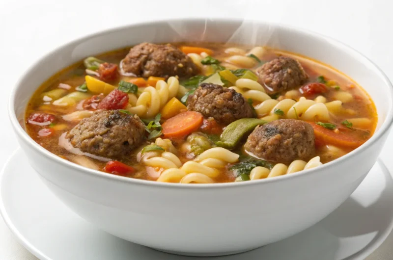 Hearty Meatball & Pasta Soup: Cozy Flavor in One Pot