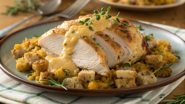 Cheesy Crockpot Chicken with Stuffing: Weeknight Magic