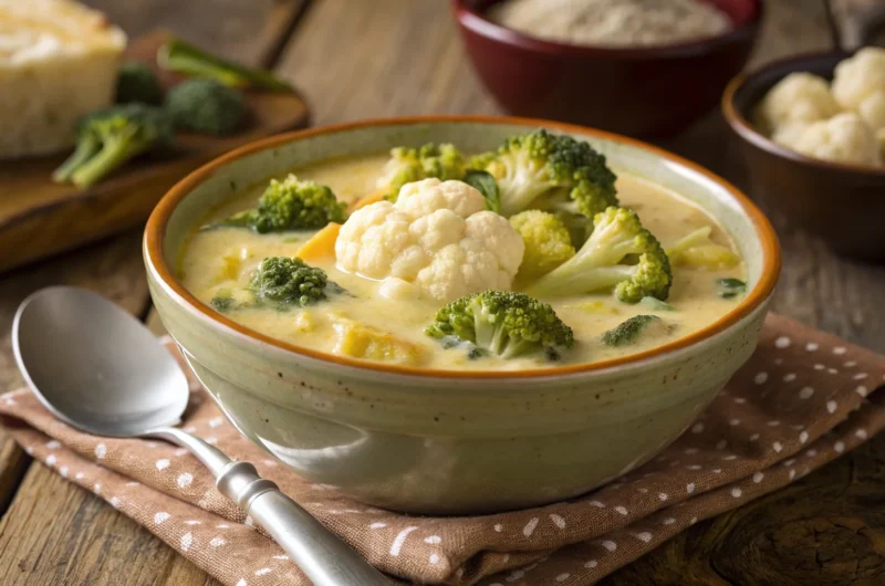 Broccoli & Cauliflower Cheesy Soup: Cozy Bowl, Big Flavor