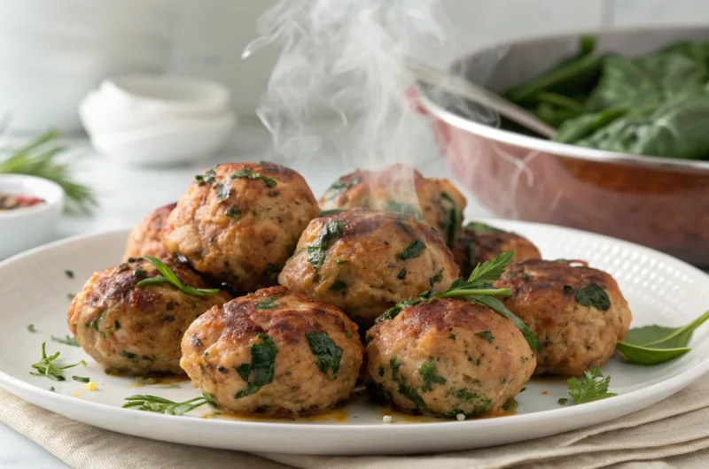 Turkey & Spinach Oven-Baked Meatballs That Disappear Fast
