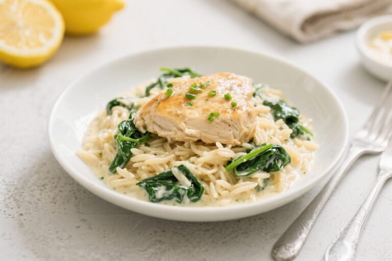 Creamy Lemon Chicken Orzo With Spinach – Bright, Cozy, and Weeknight-Friendly