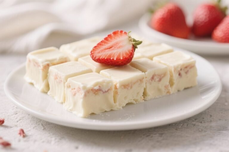 White Chocolate Strawberry Fudge – A Sweet, Creamy Treat With Bright Berry Flavor