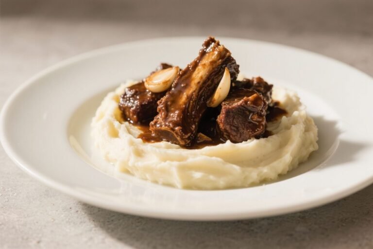 Braised Short Ribs With Garlic Mashed Potatoes – A Cozy, Crowd-Pleasing Classic