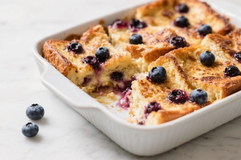 Blueberry French Toast Casserole – Cozy, Make-Ahead Breakfast