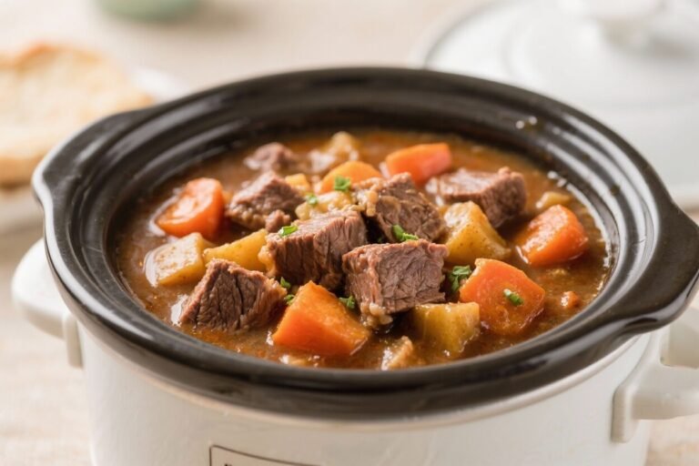 Hearty Crockpot Beef & Vegetable Stew – A Comforting, Slow-Cooked Classic