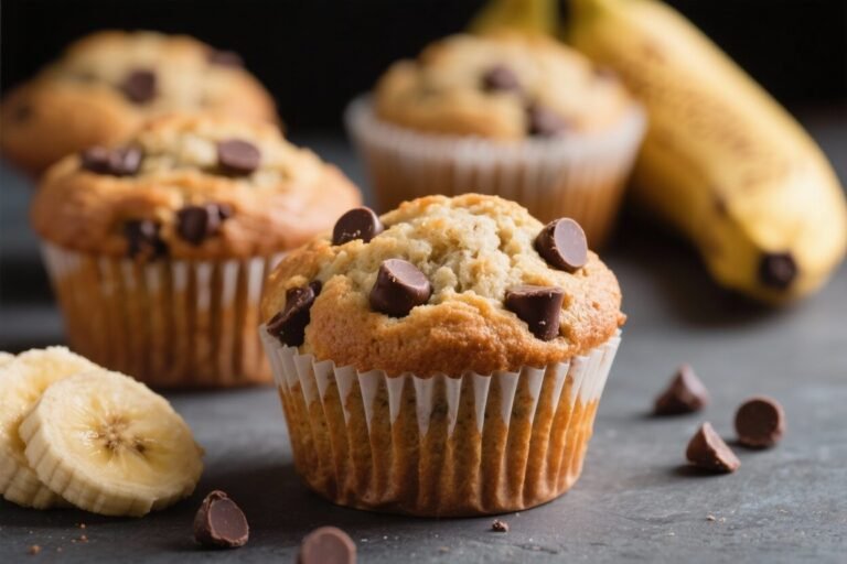 Banana Chocolate Chip Muffins – Soft, Sweet, and Easy to Make