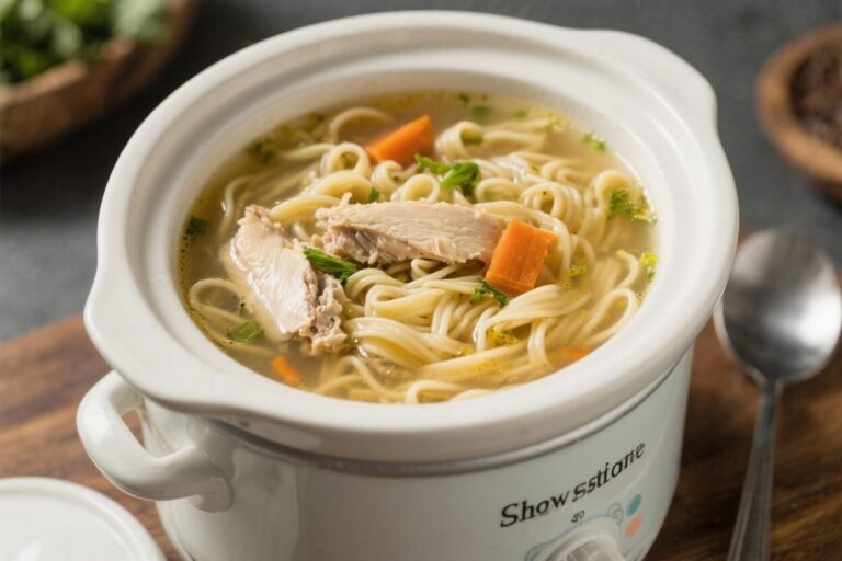 Slow Cooker Classic Chicken Noodle Soup – Comforting, Easy, and Timeless